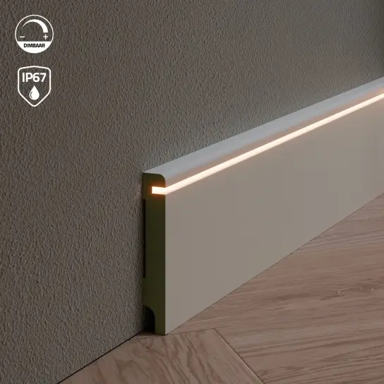 Lage Kosten Gladde plint LED FM - MDF v313- 15 x 70 mm